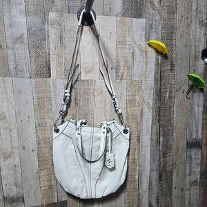 ORYANY White Pebbled Leather Shoulder Bag Crossbody Purse